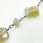 Load image into Gallery viewer, Labradorite Organic Shape Oxidized Wire Chain. LAB68
