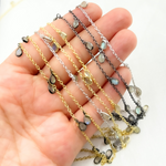 Load image into Gallery viewer, Labradorite Pear Shape Dangle Wire Chain. LAB12