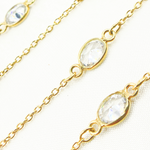 Load image into Gallery viewer, Cubic Zirconia Oval Shape Connector With Chain. CZ17