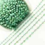 Load image into Gallery viewer, Chrysoprase Oxidized Wire Chain. CHR2