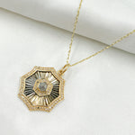 Load image into Gallery viewer, KSG55. 14k Solid Gold and Sterling Silver Black Rhodium Diamonds Shape Charm