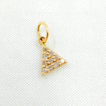 Load image into Gallery viewer, 14k Solid Gold Diamond Triangle Charm. GDP395