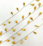Load image into Gallery viewer, Golden Pyrite Drop Dangle 925 Sterling Silver Wire Chain. PYR28