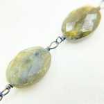 Load image into Gallery viewer, Labradorite Oval Shape Oxidized Wire Chain. LAB90