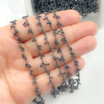 Load image into Gallery viewer, Hematite Cluster Dangle Oxidized Wire Chain. HEM4