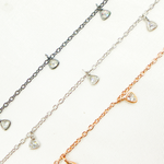 Load image into Gallery viewer, Cubic Zirconia Triangle 3mm Shape Dangle Chain. CZ7