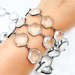Load image into Gallery viewer, Crystal Hexagon Shape Bezel Oxidized Wire Chains