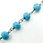 Load image into Gallery viewer, Turquoise Oxidized Wire Chain. TRQ37