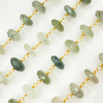Load image into Gallery viewer, Green Rutile Gold Plated Wire Chain. GRU11
