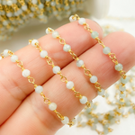 Load image into Gallery viewer, Shaded Amazonite Gold Plated Wire Chains
