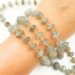 Load image into Gallery viewer, Labradorite Oval Shape Gold Plated Wire Chain. LAB83