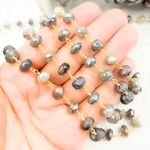 Load image into Gallery viewer, Coated Cats Eye Gold Plated Wire Chain. CAT8