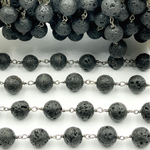 Load image into Gallery viewer, Lava Gemstone Round Shape Wire Chain. LA1