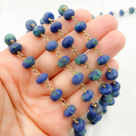 Load image into Gallery viewer, Azurite Malachite Gold Plated Wire Chain.