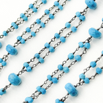 Load image into Gallery viewer, Turquoise Double Oxidized Connected Wire Chain. TRQ47