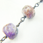 Load image into Gallery viewer, Charoite Oxidized 925 Sterling Silver Wire Chain. CHA1
