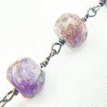 Load image into Gallery viewer, Charoite Oxidized 925 Sterling Silver Wire Chain. CHA1