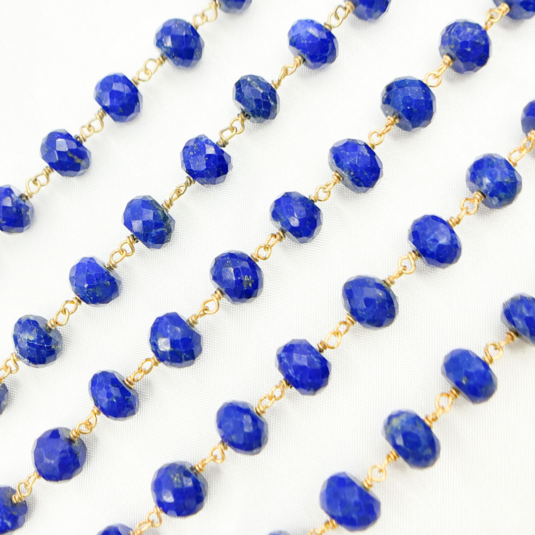 Lapis Lazuli Gold Plated Wire Chain. LAP10