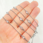 Load image into Gallery viewer, Cubic Zirconia Round Shape Connected Chain. CZ62
