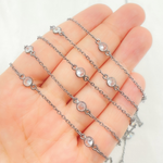 Load image into Gallery viewer, Cubic Zirconia Round Shape Connected Chain. CZ62
