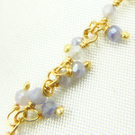 Load image into Gallery viewer, Coated Blue Moonstone Cluster Dangle Gold Plated Wire Chain. CMS96