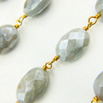 Load image into Gallery viewer, Milky Aquamarine Gold Plated Wire Chain. AQU16