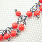 Load image into Gallery viewer, Red Coral Cluster Dangle Wire Chain. COR2
