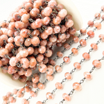 Load image into Gallery viewer, Coated Agate Peach Oxidized Wire Chain. AG4