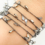 Load image into Gallery viewer, Pyrite with CZ Oxidized Wire Wrap Chain. PYR9