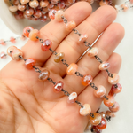 Load image into Gallery viewer, Coated Carnelian Oxidized Chain.