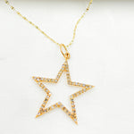 Load image into Gallery viewer, 14K Solid Gold Diamonds Star Charm. GDP71