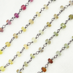 Load image into Gallery viewer, Multi Sapphire Ombre Oxidized Wire Chain. MSA14