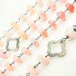 Load image into Gallery viewer, Pink Opal with Marquis Shape Oxidized Wire Chain. POP10