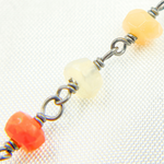 Load image into Gallery viewer, Fire Opal Oxidized Gold Plated Wire Chain. FOP2