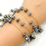 Load image into Gallery viewer, Coated Labradorite Gold Plated Wire Chain. CLB5
