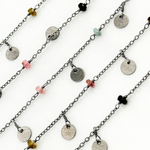 Load image into Gallery viewer, Multi Tourmaline and Dangle Disc Oxidized Wire Chain. MTO10