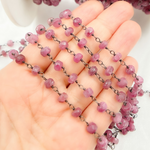 Load image into Gallery viewer, Pink Tourmaline Oxidized Wire Chain. MTO14
