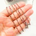 Load image into Gallery viewer, Garnet & CZ Oxidized Wire Chain.