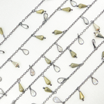 Load image into Gallery viewer, Pyrite and CZ Pear Shape Dangle Wire Chain. PYR32
