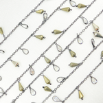 Load image into Gallery viewer, Pyrite and CZ Pear Shape Dangle Wire Chain. PYR32