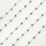 Load image into Gallery viewer, Hematite 925 Sterling Silver Wire Wrap Chain. HEM2