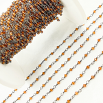 Load image into Gallery viewer, Hessonite Oxidized Wire Chain. HES1