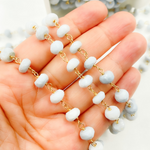 Load image into Gallery viewer, Blue Opal Gold Plated Wire Chain