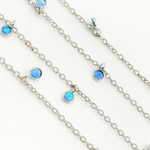Load image into Gallery viewer, Created Blue Opal Round Shape Dangle Chain. CBO4