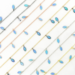 Load image into Gallery viewer, Created Blue Opal Marquise Shape Dangle Chain. CBO3