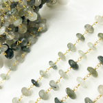 Load image into Gallery viewer, Green Rutile Gold Plated Wire Chain. GRU11