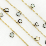 Load image into Gallery viewer, Created White Opal Square Shape Dangle Wire Chain. CWO9
