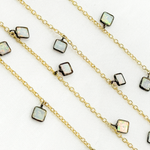 Load image into Gallery viewer, Created White Opal Square Shape Dangle Wire Chains