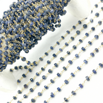 Load image into Gallery viewer, Dyed Blue Sapphire Gold Plated Wire Chain. SAP12