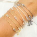 Load image into Gallery viewer, Cubic Zirconia Rectangular Shape Connected Chain.